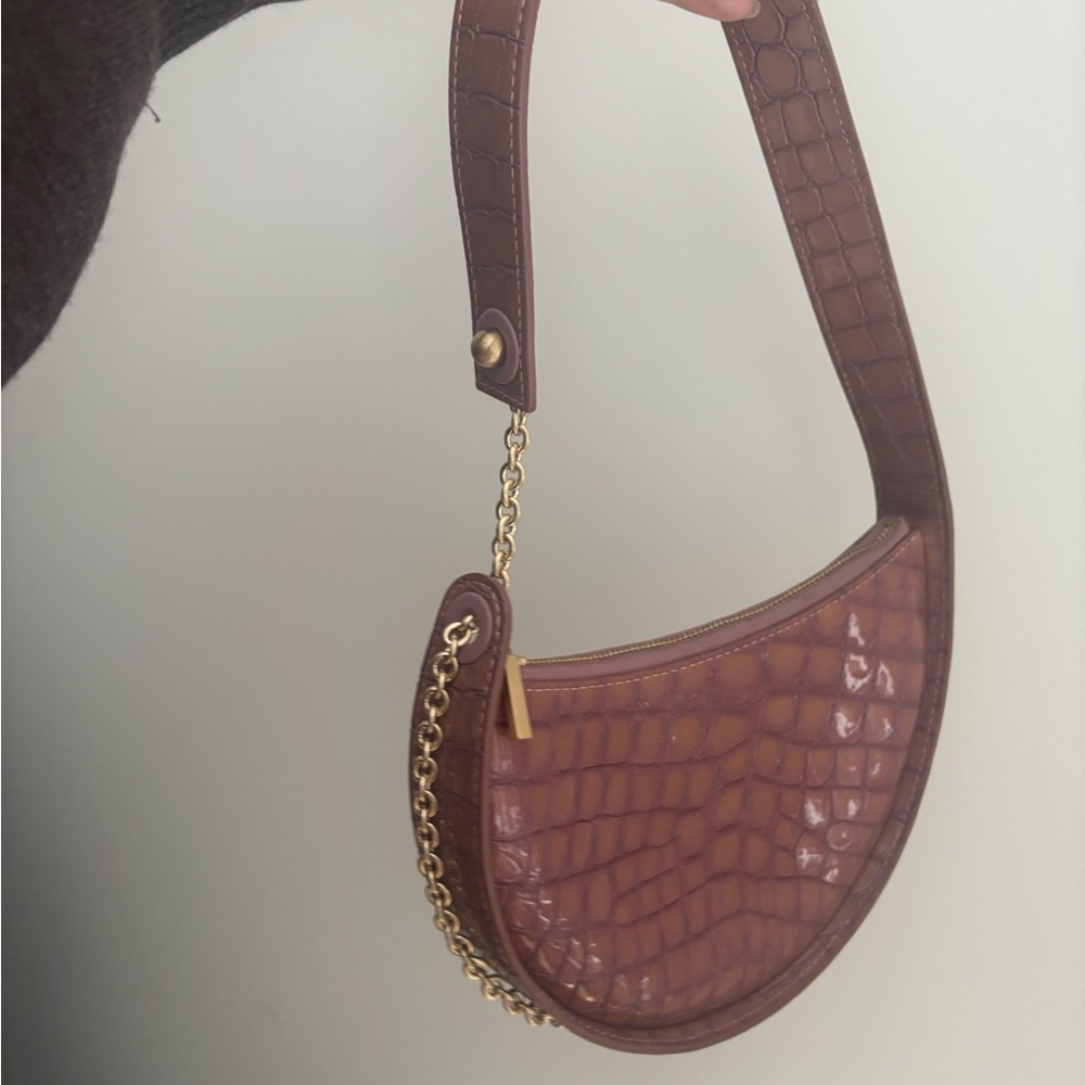 Cult Gaia Croc-Embossed Mauve Shoulder Bag (New With Tags) - Picture 9 of 10